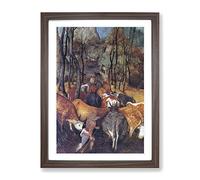 The Re Entry Of The Heards By Pieter Bruegel The Elder Classic Painting Framed Print | A2 Walnut Framed Wall Art | Ready to Hang | Classic Historical Picture | Living Room Bedroom Lounge Office