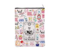 The Reader Book Sleeve Tarot Card Reader Inspired Book Cover Bookish Book Lovers Reading Gift Gothic Romance Gift Skeleton Zipper Pouch (TheReaderFullBS)