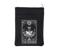 The Reader Book Sleeve Tarot Card Reader Inspired Book Cover Bookish Gift Book Lovers Gift Reading Gift Gothic Romance Gift Skeleton Zipper Pouch (BL Reader BM)