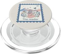 The Reader Fantasy Bookish Postage Stamp Dragon Aesthetic PopSockets PopGrip for MagSafe
