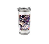 The Reader Funny Tarot Card Women Book Lover Librarian Read Stainless Steel Insulated Tumbler