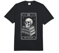 The Reader Gothic Tarot Card Book Lover Skull Bibliophile Comfort Colors Adult Heavyweight T-Shirt