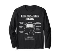 The Reader’s Brain Book Lover Reading Diagram Graphic Long Sleeve T-Shirt