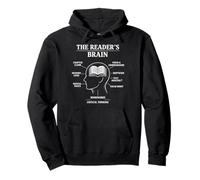The Reader’s Brain Book Lover Reading Diagram Graphic Pullover Hoodie