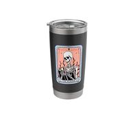 The Reader Skeleton Book Lover Tarot Card Reading Stainless Steel Insulated Tumbler