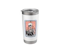 The Reader Skeleton Book Lover Tarot Card Reading Stainless Steel Insulated Tumbler