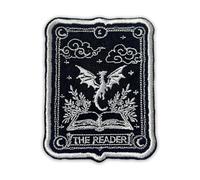 The Reader Tactical Morale Patch 3 Inches Funny Dragon Fourth Wing Acotar Fantasy Embroidered Hook and Loop Patches Book Lover Bookish for Army Backpack, Vest, Hat, Dog Harness, Military Gifts Mom Dad