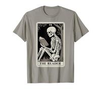 The Reader Tarot Card Book Lover Skeleton Reading Book T-Shirt