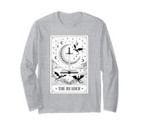 The Reader Tarot Card Bookworm Books Lover Dragon Librarians Long Sleeve T-Shirt