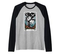 The Reader Tarot Card Bookworm Books Lover Dragon Librarians Raglan Baseball Tee