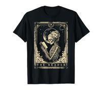 The Reader Tarot Card Bookworm Skeleton Reading T-Shirt