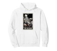 The Reader Tarot Card Funny Book Lover Skeleton Reading Book Pullover Hoodie