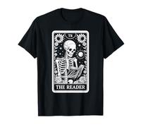 The Reader Tarot Card Funny Book Lover Skeleton Reading Book T-Shirt