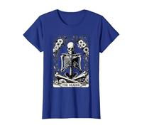 The Reader Tarot Card Funny Book Lover Skeleton Reading Book T-Shirt, Women, Royal Blue, XX-Large