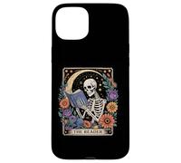 The Reader Tarot Card Skeleton Reading Book Bookish Bookworm Case for iPhone 15 Plus