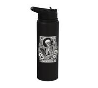 The Reader Tarot Card Skeleton Reading Book Funny Books Stainless Steel Insulated Water Bottle
