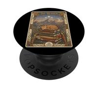 The Reader Tarot Card Sleeping Cat Bookish Fantasy Reading PopSockets Adhesive PopGrip