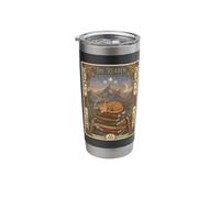 The Reader Tarot Card Sleeping Cat Bookish Fantasy Reading Stainless Steel Insulated Tumbler