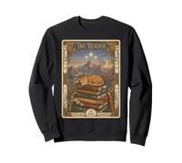 The Reader Tarot Card Sleeping Cat Bookish Fantasy Reading Sweatshirt