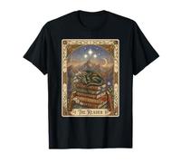 The Reader Tarot Card Sleeping Dragon Bookish Fantasy Moon T-Shirt