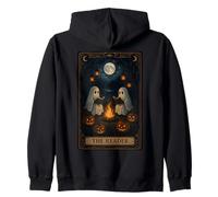 The Reader Two Ghosts Reading Campfire Tarot Halloween Zip Hoodie