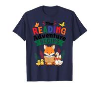 The Reading Adventure Begins Fox Reading Storytime Book Day T-Shirt