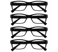 The Reading Glasses Company 4 Pack Mens Black Large Designer Style Readers Spring Hinges RRRR11-1 +1.50