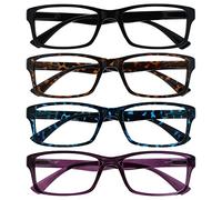 The Reading Glasses Company Black Brown Blue Purple Readers Value 4 Pack Mens Womens UVR4092MIX +2.50
