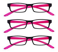 The Reading Glasses Company Black Neon Pink Neck Specs Readers Value 3 Pack Womens Ladies Spring Hinges RRR20-4 +2.00