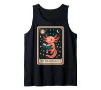 The Readsolotl Axolotl Bookworm Book Reader Tarot Card Tank Top