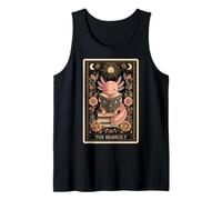 The Readsolotl Axolotl Bookworm Book Reader Tarot Card Tank Top