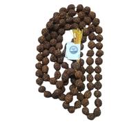The Real 5 Mukhi Rudraksha Mala Nepali 108 Beads Original Certified 5 मुखी रुद्राक्ष ओरिजिनल माला Deep Line Panchmukhi Rudraksha Mala with JGL for Wearing & Astrology.