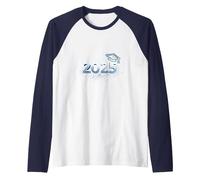 The Real Class of 2025: Future Graduate Celebration Raglan Baseball Tee, Men, Navy/White, L