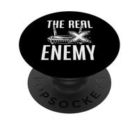 The Real Enemy Lag Funny Gamer Gaming Video Games Humor PopSockets Adhesive PopGrip