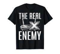 The Real Enemy Lag Funny Gamer Gaming Video Games Humor T-Shirt