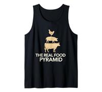The Real Food Pyramid Funny BBQ Meat Lover Carnivore Tank Top