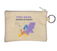 The Real Regions of Europe map Easter Europe Funny Key Chain Coin Purse Beige