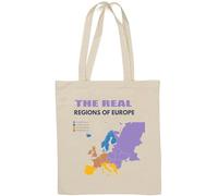 The real regions of Europe map Easter Europe funny Natural Cotton Tote Bag White