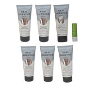 The Real Shaving Anti-Ageing Sensitive Moisturiser 6 Tubes 100ml - Firms & Brightens Skin - Daily Moisturiser for Sensitive Skin - Non-Greasy Matte Finish - Free Aloe Lip Balm Included