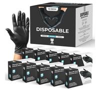 The Real Touch 1000 Pack Black Disposable Gloves Medium, Latex Free & Powder Free Nitrile Gloves, Strong & Puncture-Resistant for Cleaning, Cooking, & Multi-Purpose Use