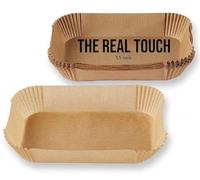 The Real Touch 5.5 Inch 100Pcs Rectangle Air Fryer Liners, Disposable Baking Parchment Paper, Non-Stick & Greaseproof, Compatible with COSORI, Ninja, Tower, Tefal, Philips & Other Dual Zone Air Fryers