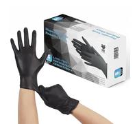 The Real Touch Black Nitrile Multi-Purpose Disposable Gloves, Powder Free, Disposable, Extra Strong - Box of 100 (Black, Small)