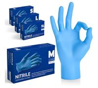 The Real Touch Blue Professional Nitrile Powder Free Multi-Purpose Gloves, Disposable, Extra Strong - Box of 1000 (Blue, Medium)