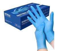 K-MART Professional Nitrile Powder Free Multi-Purpose Gloves, Disposable, Extra Strong - Box of 100 - Blue - XL