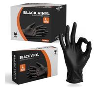 The Real Touch Disposable Gloves, 1000 Count, Latex-Free, Powder-Free, Food Grade, Comfortable Fit, Multi-Purpose Black Vinyl Gloves for Food Handling, Cleaning & Beauty (1000, L)