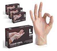 The Real Touch Vinyl Multi-Purpose Gloves, Powder Free, Disposable, Extra Strong - Box of 100 - Clear