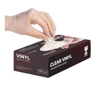 The Real Touch Vinyl Multi-Purpose Gloves, Powder Free, Disposable, Extra Strong - Box of 100 - Clear (Medium)