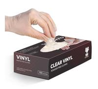 The Real Touch Vinyl Multi-Purpose Gloves, Powder Free, Disposable, Extra Strong - Box of 100 - Clear (Small)