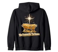 The Reason For The Season Christmas Manger Zip Hoodie