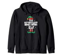 The Receptionist Elf Funny Christmas Matching Family Group Zip Hoodie